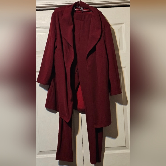 SHEIN Privé Plus Shawl Collar Solid Blazer & Pants Set - Picture 3 of 3